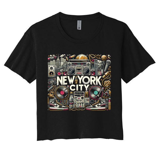 New York City Hip Hop | Women (Xs 6xl+) | Graphic Women's Crop Top Tee