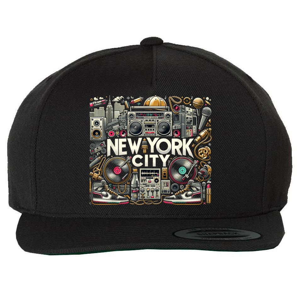 New York City Hip Hop | Women (Xs 6xl+) | Graphic Wool Snapback Cap