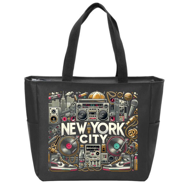 New York City Hip Hop | Women (Xs 6xl+) | Graphic Zip Tote Bag