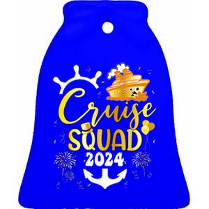 New Year Cruise Squad 2024 NYE Party Family Vacation Trip Ceramic Bell Ornament