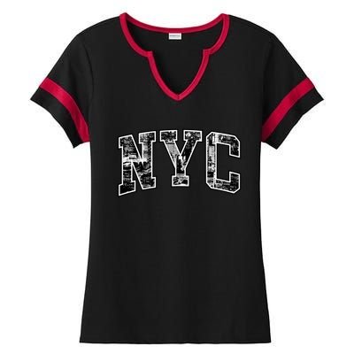 New York City Gift Big Apple Nyc Gift Funny Gift Ladies Halftime Notch Neck Tee