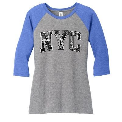 New York City Gift Big Apple Nyc Gift Funny Gift Women's Tri-Blend 3/4-Sleeve Raglan Shirt