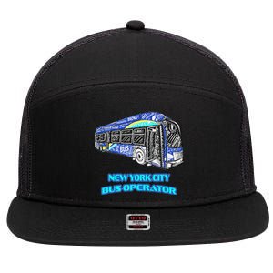 New York City Bus Operator 7 Panel Mesh Trucker Snapback Hat