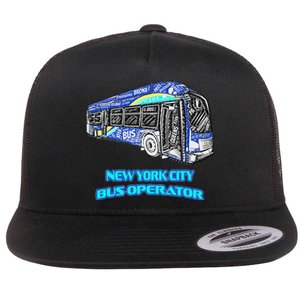 New York City Bus Operator Flat Bill Trucker Hat