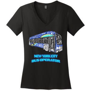 New York City Bus Operator Women's V-Neck T-Shirt