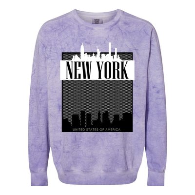 New York City Outfit Fashion Illustration Graphic Skyline Meaningful Gift Colorblast Crewneck Sweatshirt