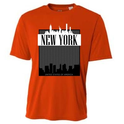 New York City Outfit Fashion Illustration Graphic Skyline Meaningful Gift Cooling Performance Crew T-Shirt