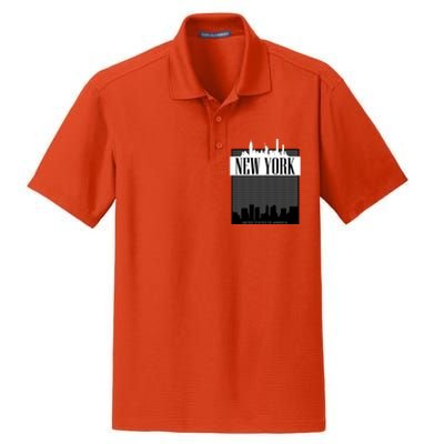 New York City Outfit Fashion Illustration Graphic Skyline Meaningful Gift Dry Zone Grid Polo