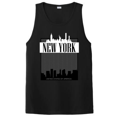 New York City Outfit Fashion Illustration Graphic Skyline Meaningful Gift PosiCharge Competitor Tank