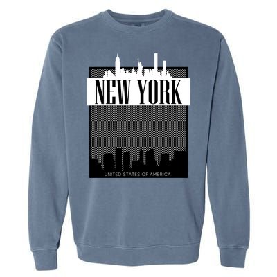 New York City Outfit Fashion Illustration Graphic Skyline Meaningful Gift Garment-Dyed Sweatshirt