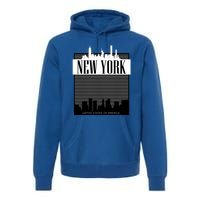 New York City Outfit Fashion Illustration Graphic Skyline Meaningful Gift Premium Hoodie