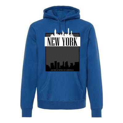 New York City Outfit Fashion Illustration Graphic Skyline Meaningful Gift Premium Hoodie