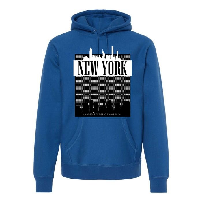 New York City Outfit Fashion Illustration Graphic Skyline Meaningful Gift Premium Hoodie