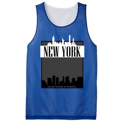 New York City Outfit Fashion Illustration Graphic Skyline Meaningful Gift Mesh Reversible Basketball Jersey Tank