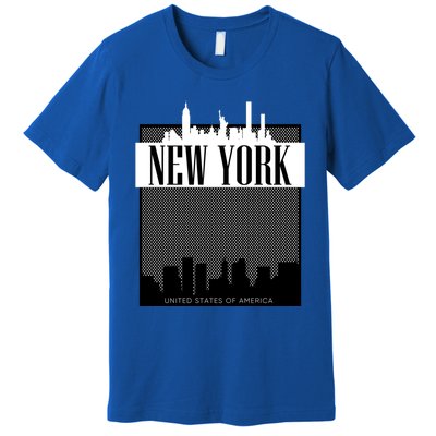 New York City Outfit Fashion Illustration Graphic Skyline Meaningful Gift Premium T-Shirt