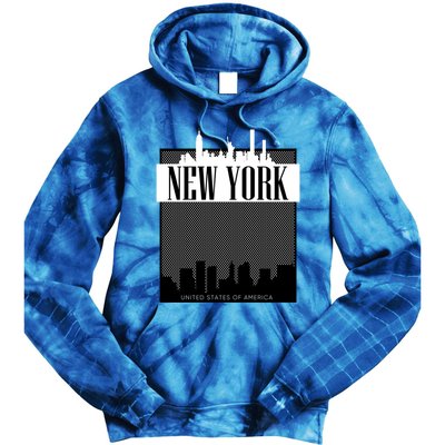 New York City Outfit Fashion Illustration Graphic Skyline Meaningful Gift Tie Dye Hoodie