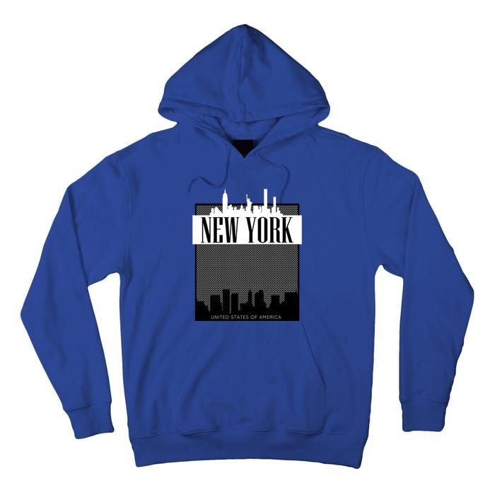 New York City Outfit Fashion Illustration Graphic Skyline Meaningful Gift Tall Hoodie