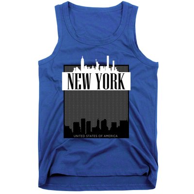 New York City Outfit Fashion Illustration Graphic Skyline Meaningful Gift Tank Top