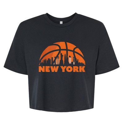 New York City Skyline New York Basketball Fan Jersey Bella+Canvas Jersey Crop Tee