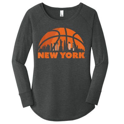 New York City Skyline New York Basketball Fan Jersey Women's Perfect Tri Tunic Long Sleeve Shirt