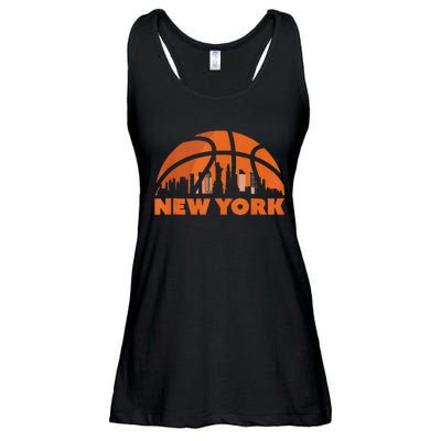 New York City Skyline New York Basketball Fan Jersey Ladies Essential Flowy Tank