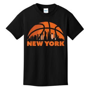 New York City Skyline New York Basketball Fan Jersey Kids T-Shirt