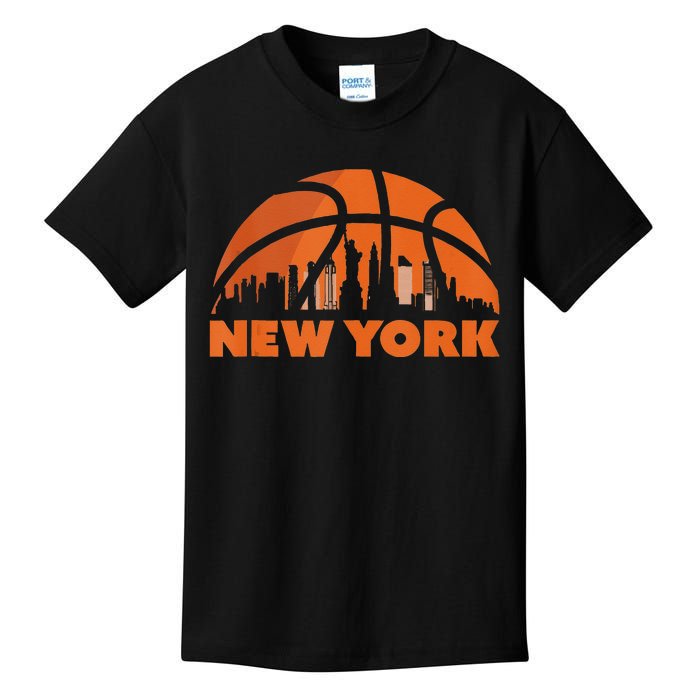 New York City Skyline New York Basketball Fan Jersey Kids T-Shirt