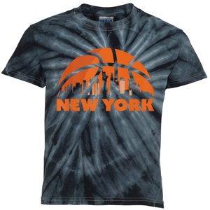 New York City Skyline New York Basketball Fan Jersey Kids Tie-Dye T-Shirt