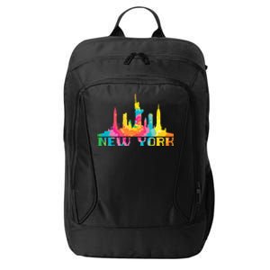 New York City Skyline Nyc Tie Dye Liberty City Backpack