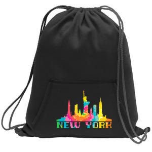 New York City Skyline Nyc Tie Dye Liberty Sweatshirt Cinch Pack Bag