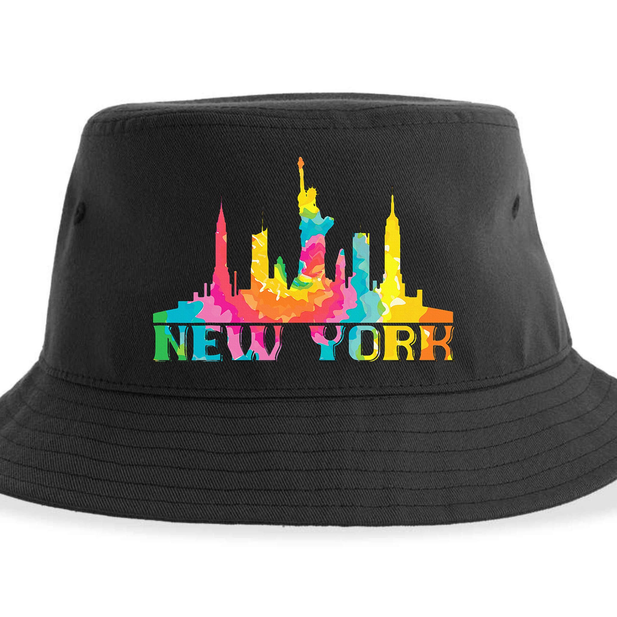 New York City Skyline Nyc Tie Dye Liberty Sustainable Bucket Hat