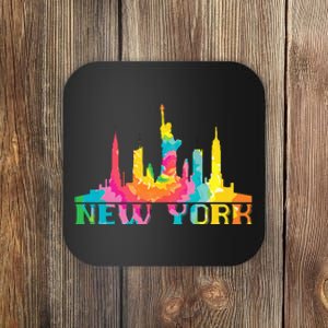 New York City Skyline Nyc Tie Dye Liberty Coaster