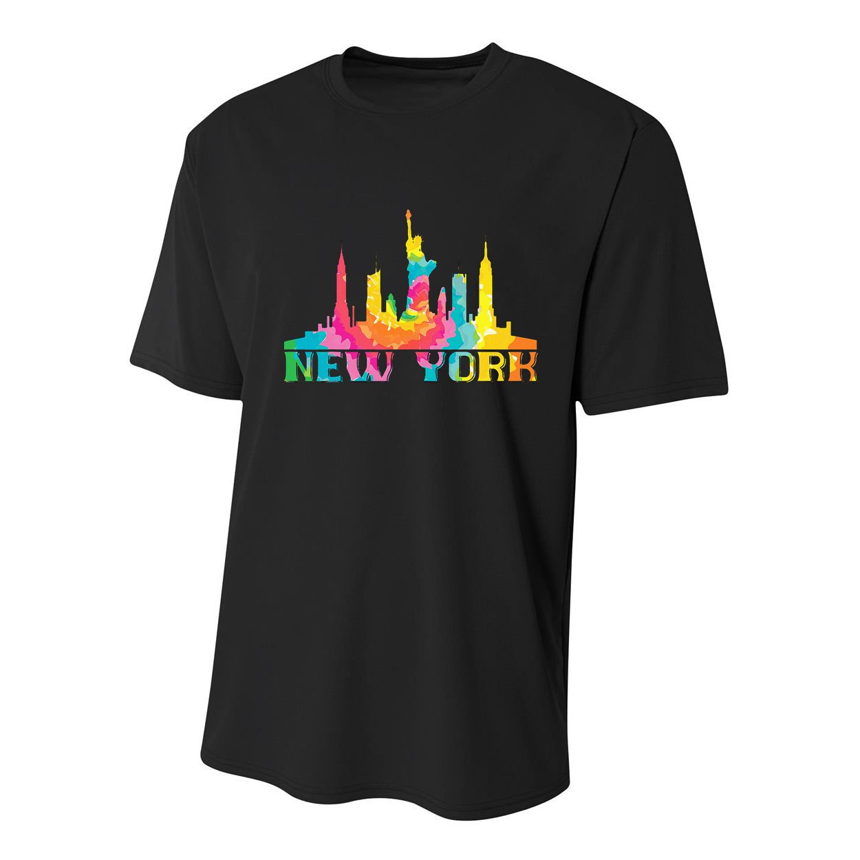 New York City Skyline Nyc Tie Dye Liberty Youth Performance Sprint T-Shirt