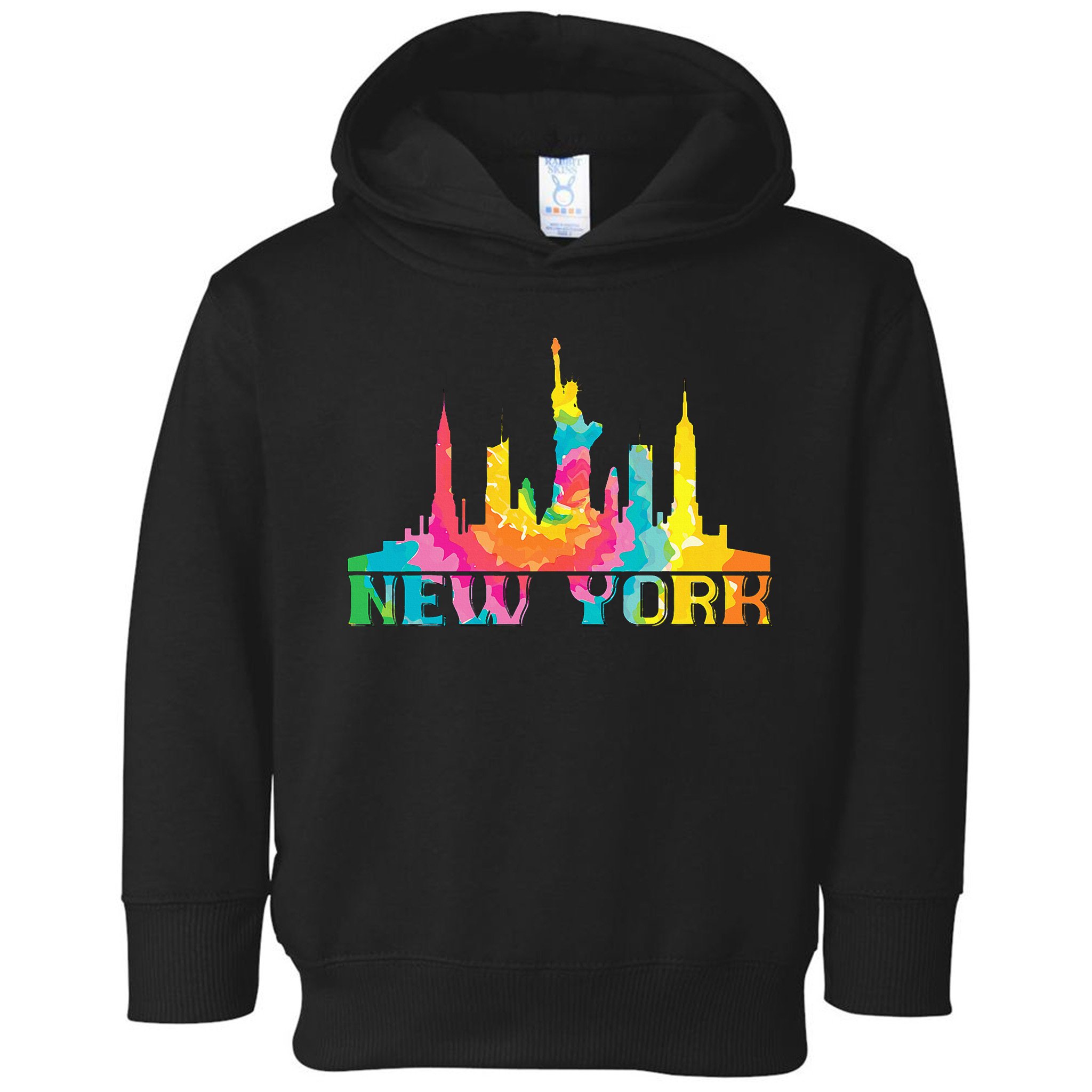 New York City Skyline Nyc Tie Dye Liberty Toddler Hoodie
