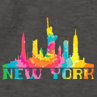 New York City Skyline Nyc Tie Dye Liberty Vector Backpack