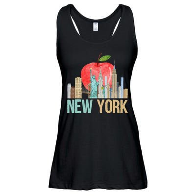 New York City NYC Iconic Skyline Big Apple Gift Souvenir Ladies Essential Flowy Tank