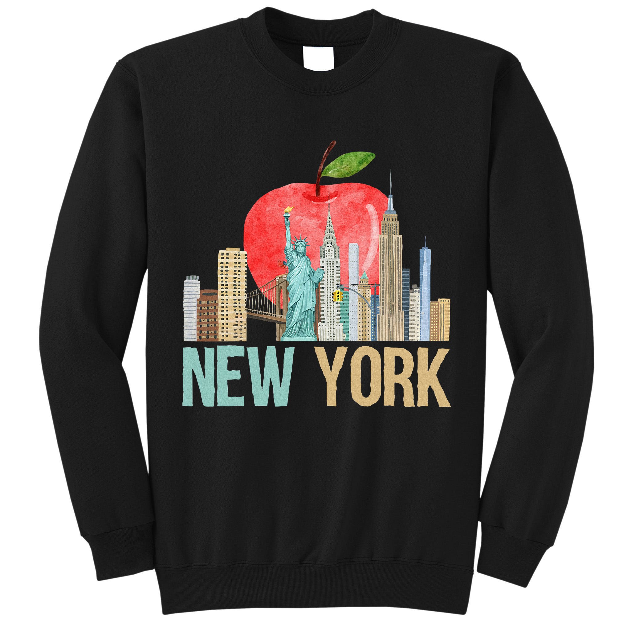 New York City NYC Iconic Skyline Big Apple Gift Souvenir Tall Sweatshirt