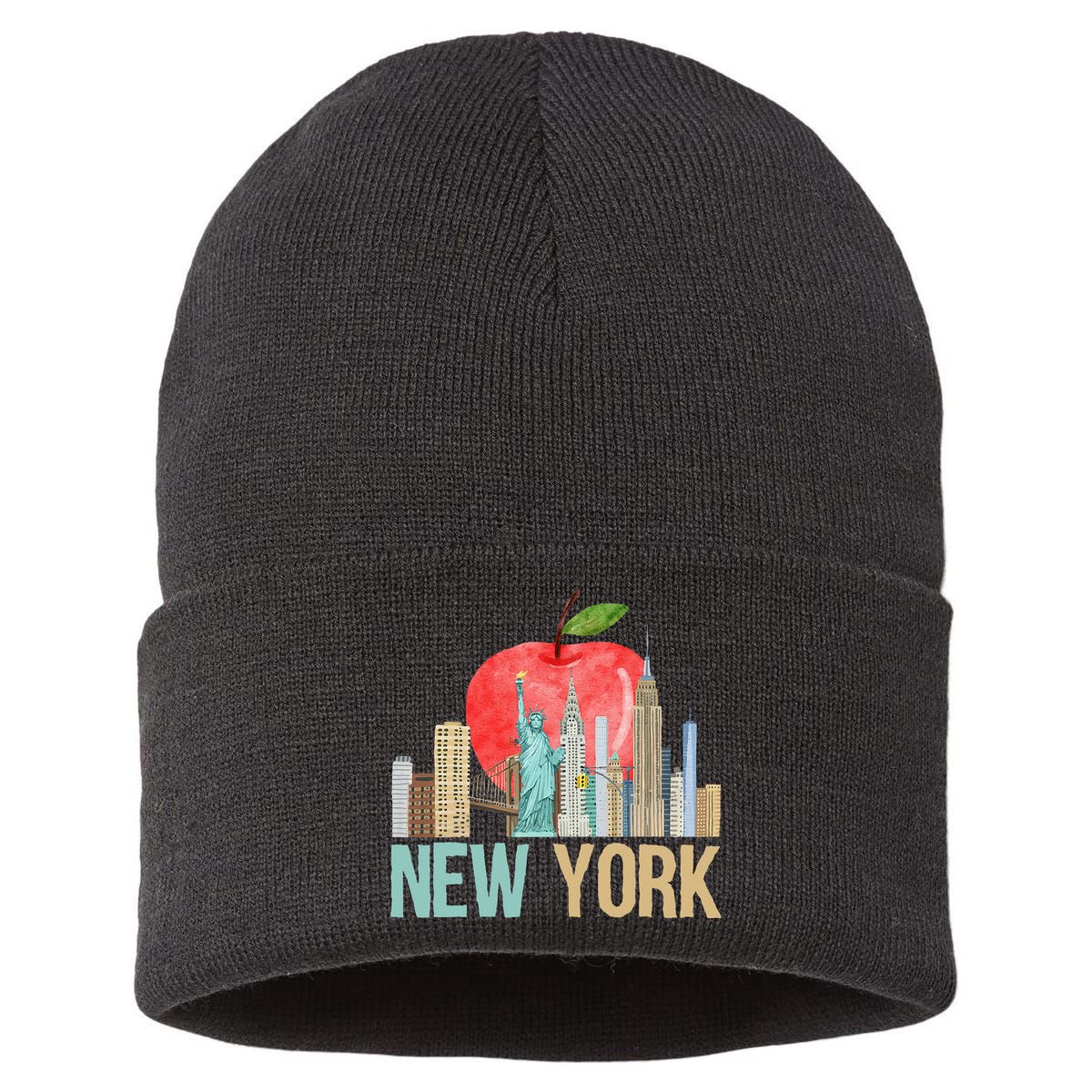 New York City NYC Iconic Skyline Big Apple Gift Souvenir Sustainable Knit Beanie