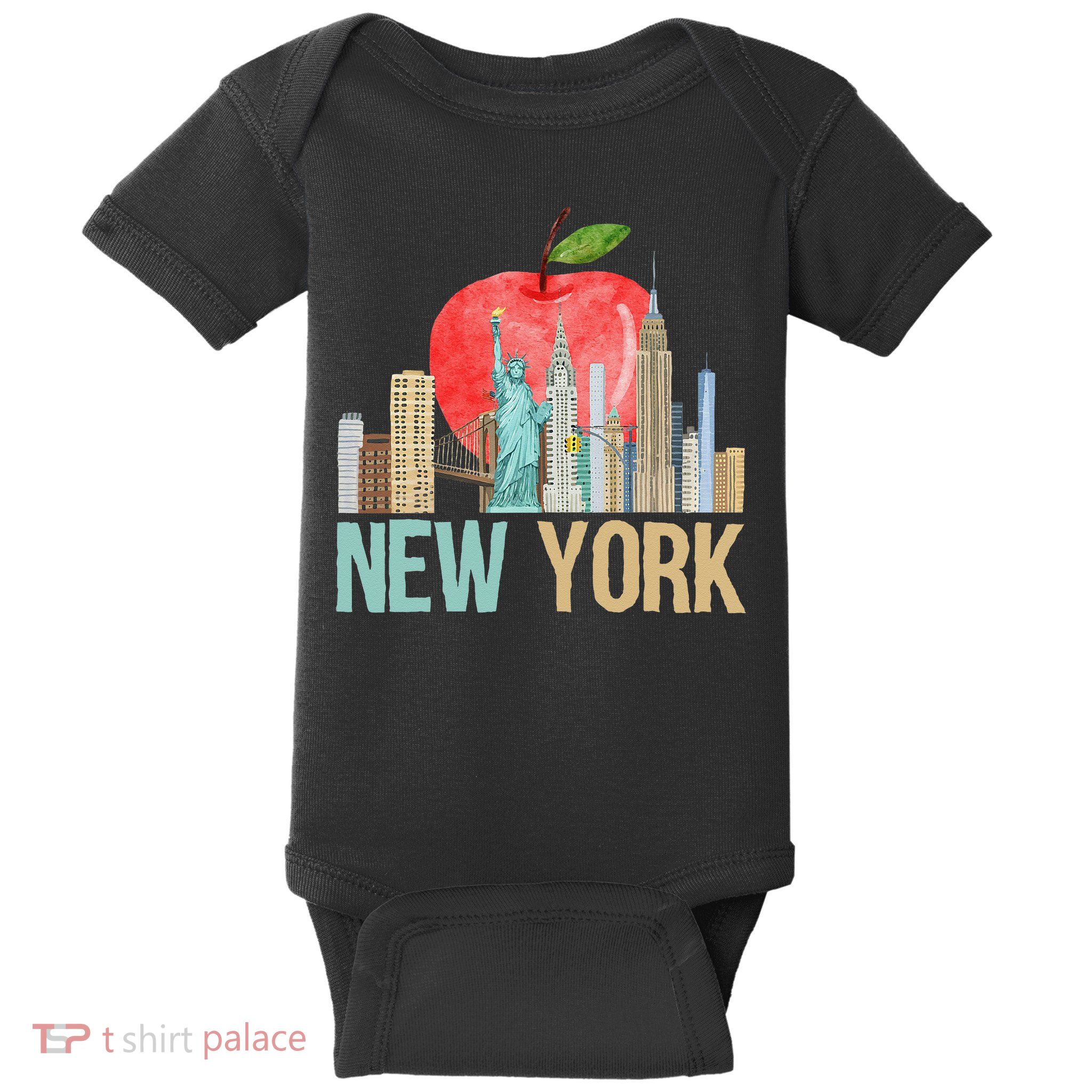 New York City NYC Iconic Skyline Big Apple Gift Souvenir Baby Bodysuit