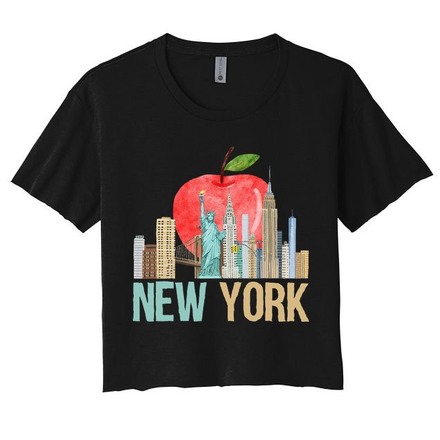 New York City NYC Iconic Skyline Big Apple Gift Souvenir Crop Top