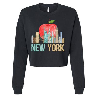 New York City NYC Iconic Skyline Big Apple Gift Souvenir Cropped Pullover Crew