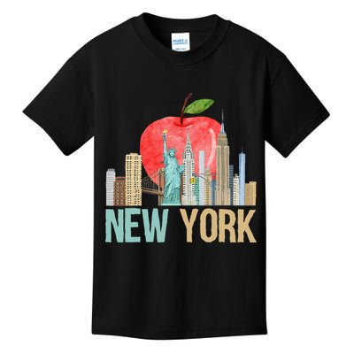 New York City NYC Iconic Skyline Big Apple Gift Souvenir Kids T-Shirt