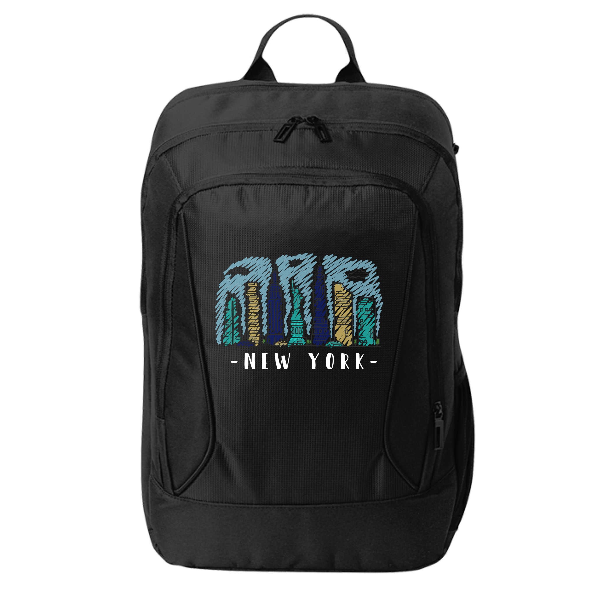 New York Cartoon Style Illustration City Backpack