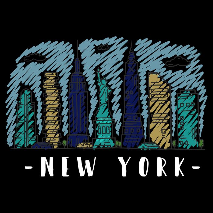 New York Cartoon Style Illustration Bucket Hat