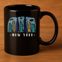 New York Cartoon Style Illustration 11oz C Handle Ceramic Mug