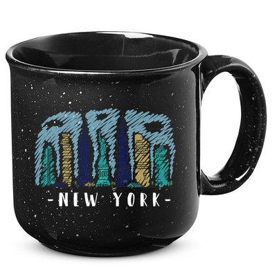 New York Cartoon Style Illustration 15oz Campfire Ceramic Mug