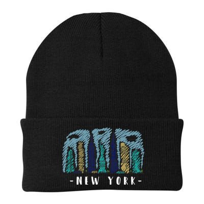 New York Cartoon Style Illustration Beanie