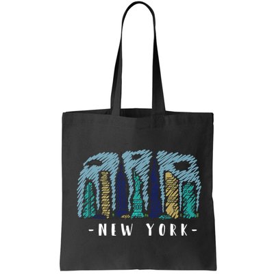 New York Cartoon Style Illustration Bag