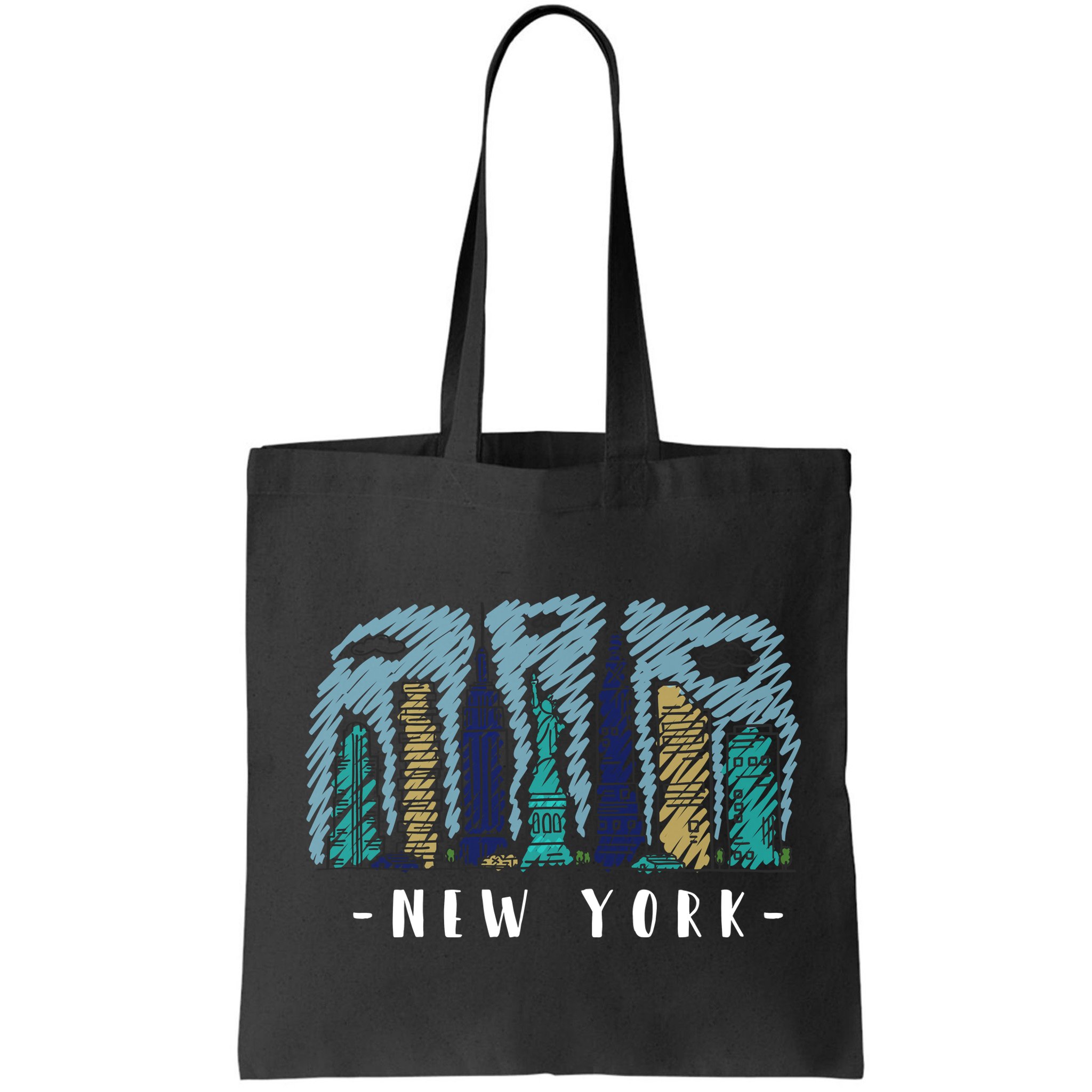 New York Cartoon Style Illustration Bag
