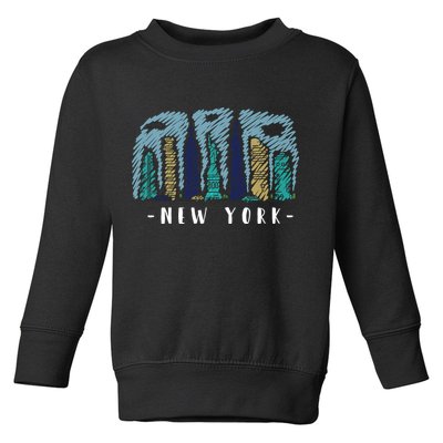 New York Cartoon Style Illustration Toddler Sweatshirt